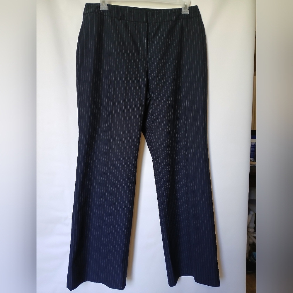 Isabel & Nina Womens Pants Size 14 Color Navy Blue Grey Striped